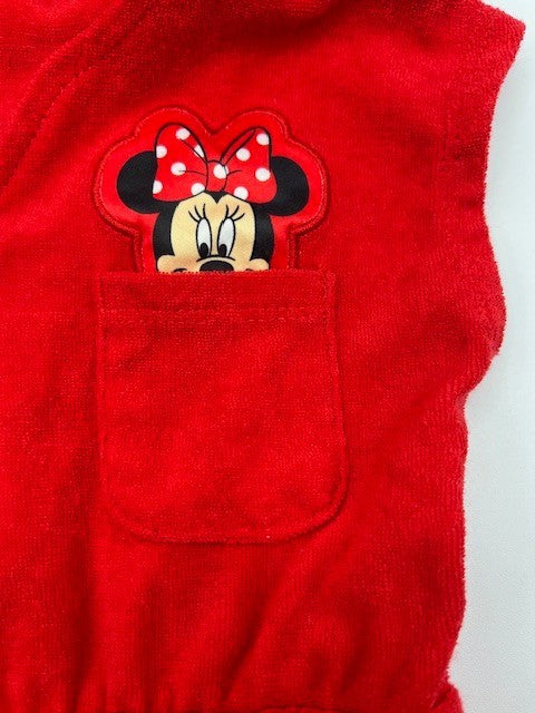 DISNEY JUNIOR Minnie Mouse One Piece Cover Up Pool Terry Cloth 3T, Pre-owned