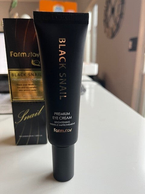 FARMSTAY Black Snail Premium Eye Brightener Cream Improve Appearance Of Wrinkles