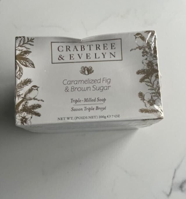 CRABTREE & EVELYN CARMELIZED FIG & BROWN SUGAR Triple Milled Soap 2x7 oz. 