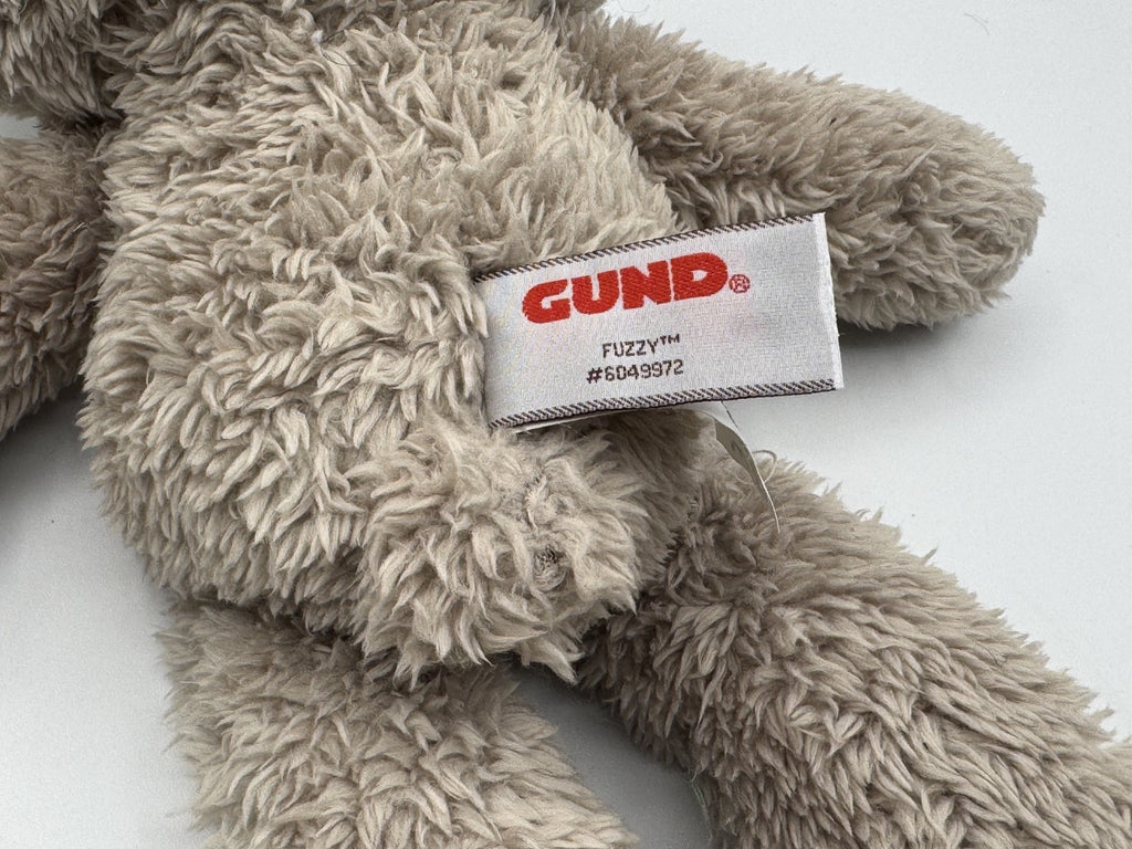 GUND Fuzzy Light Grey Teddy Bear Cute Adorable Soft Plush Toy Kids Gift, Pre-own
