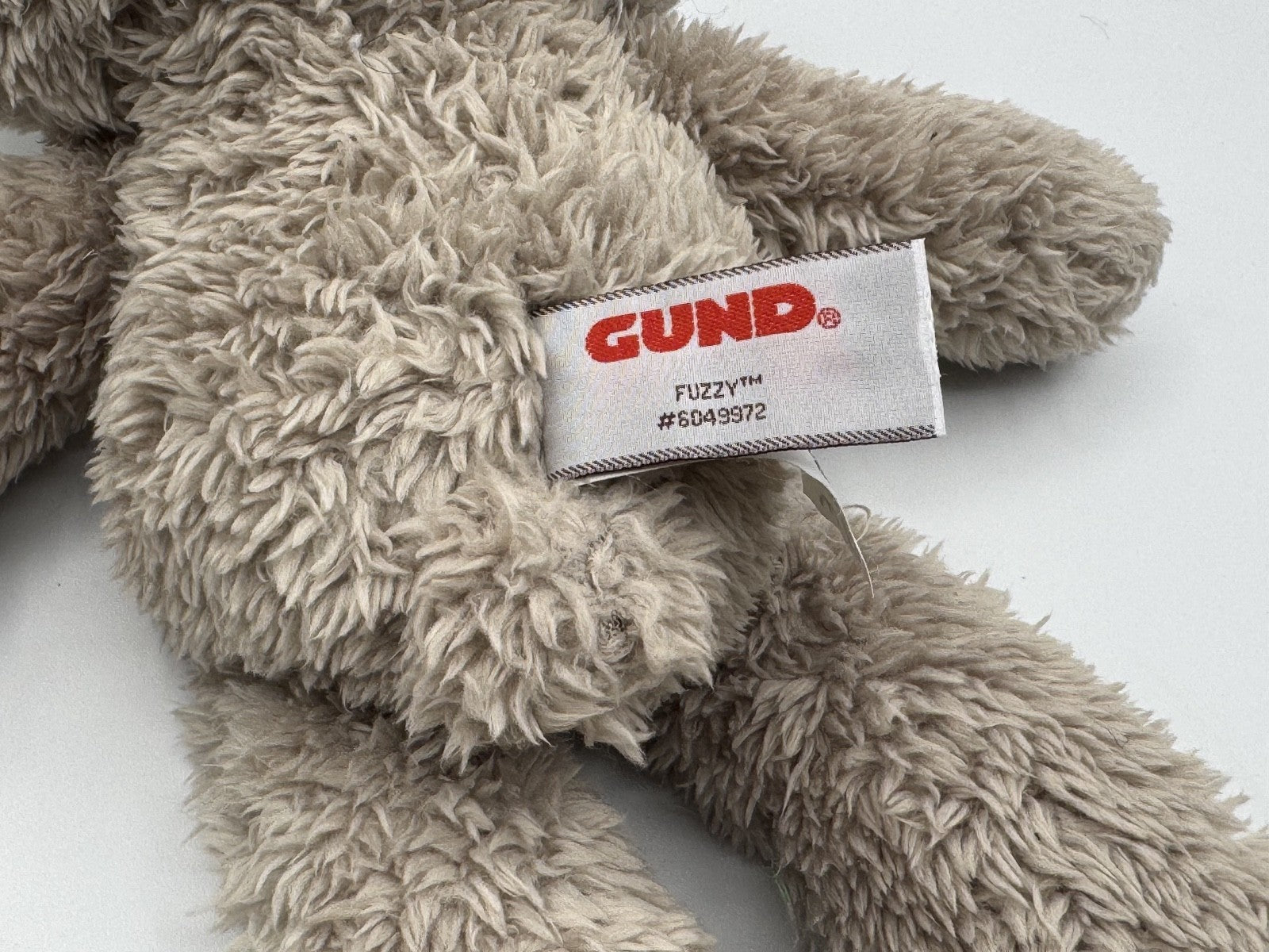 GUND Fuzzy Light Grey Teddy Bear Cute Adorable Soft Plush Toy Kids Gift, Pre-own