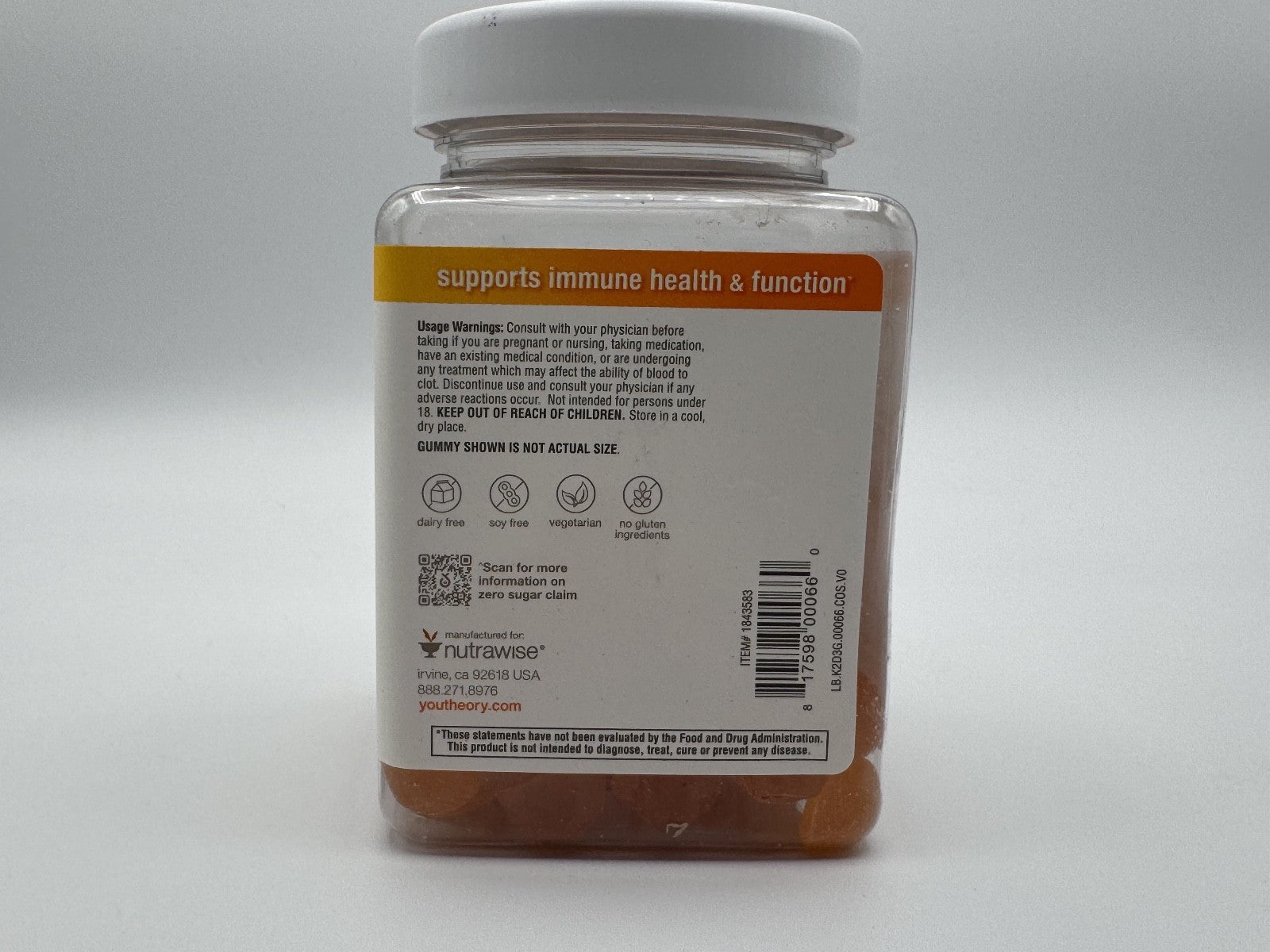 Youtheory K2D3 Essential Daily Vitamins Peach 60 Vegetarian Capsules Exp 08/2026