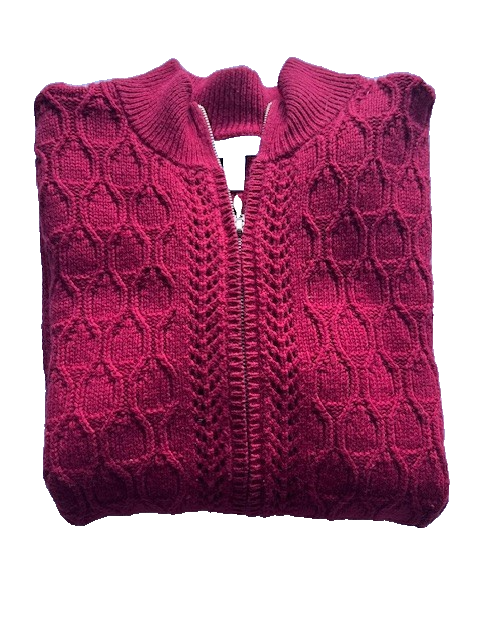 Charter Club Size L Front Zip up Cable Knit Sweater Pre-owned, Excellent Conditi