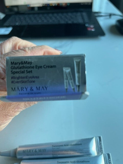 Mary & May Tranexamic, Glutathione 3pc. Eye Cream Special Set (30g/1pc +12g) NIB