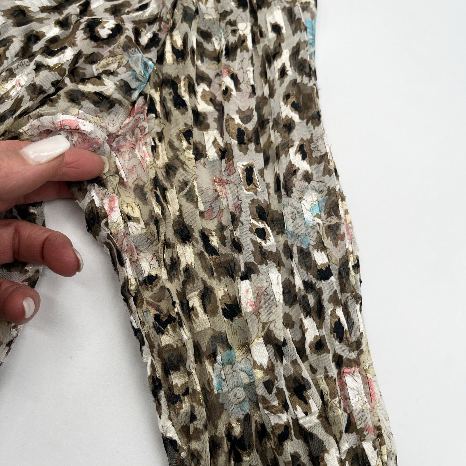 Ashley Stewart Plus Women's LIGHTWEIGHT Leopard ANIMAL PRINT Blouse 2XL Pre-own