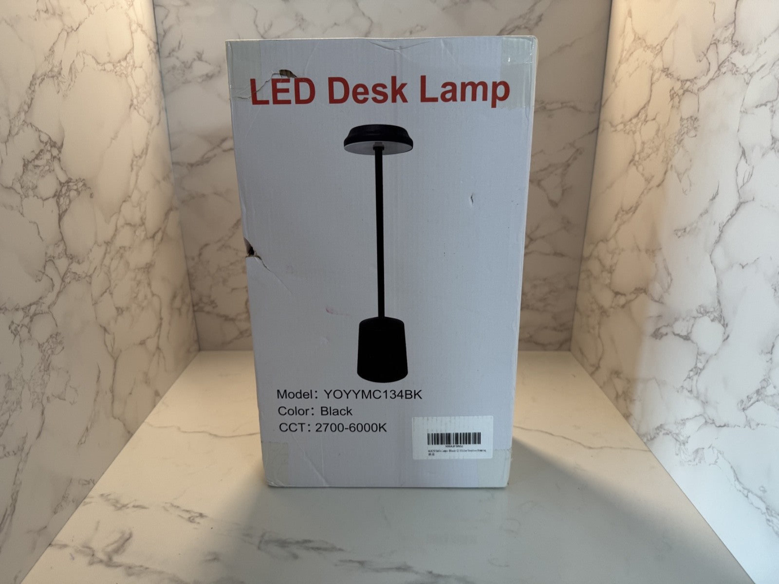 LED Touch Sensor Desk Lamp Wireless Reading Rechargeable, NEW NIB Black