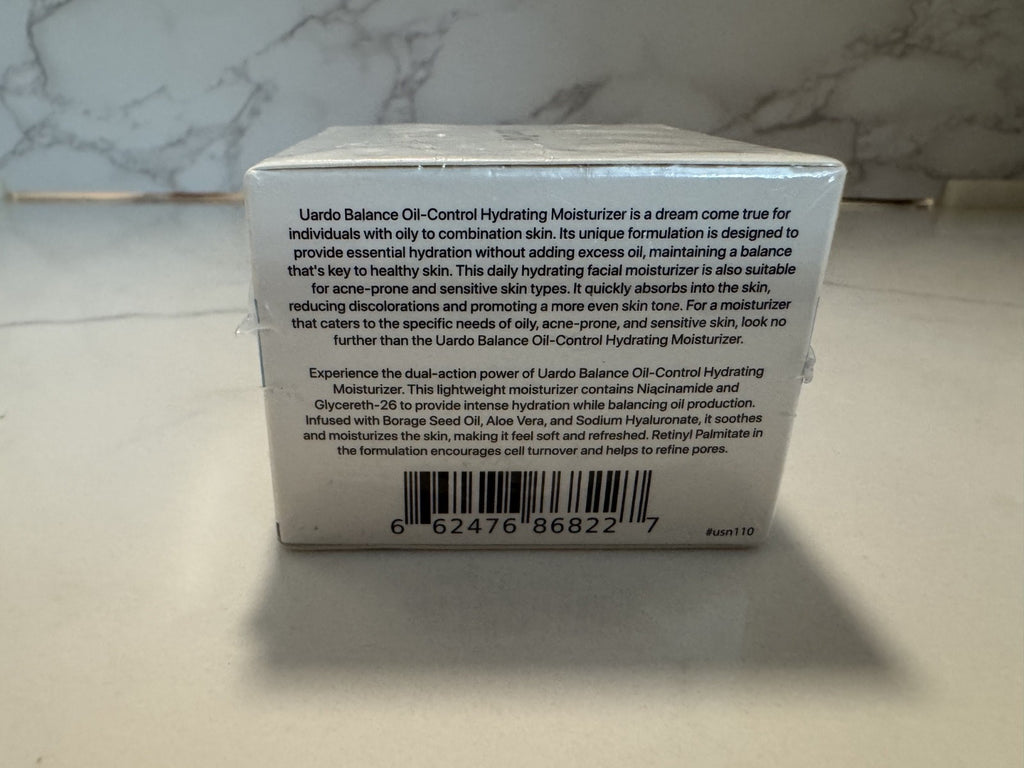 UarDo Balance Oil-Control Hydrating Face Moisturizer, New Seale, NIB Exp. 09/26