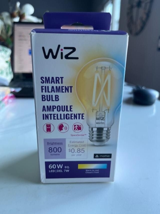 Wiz 60W Tunable Smart Filament LED Light Bulb Connects to Your Wi-Fi 800 Lum.NEW