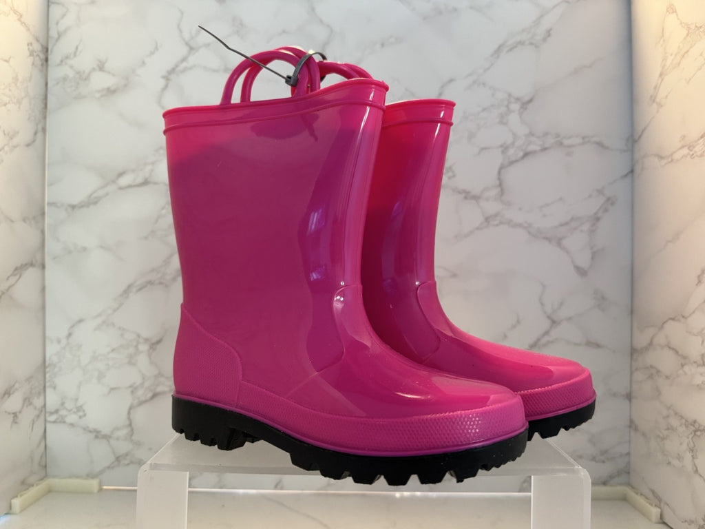 ZOOGS Hot Pink Rain or Garden Boots Girls Size 13, Black Soles Brand New