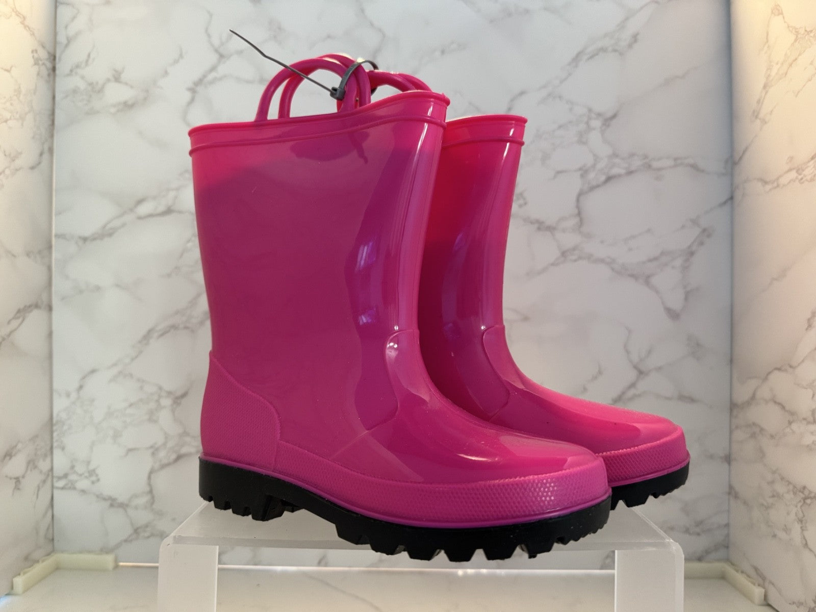 ZOOGS Hot Pink Rain or Garden Boots Girls Size 13, Black Soles Brand New