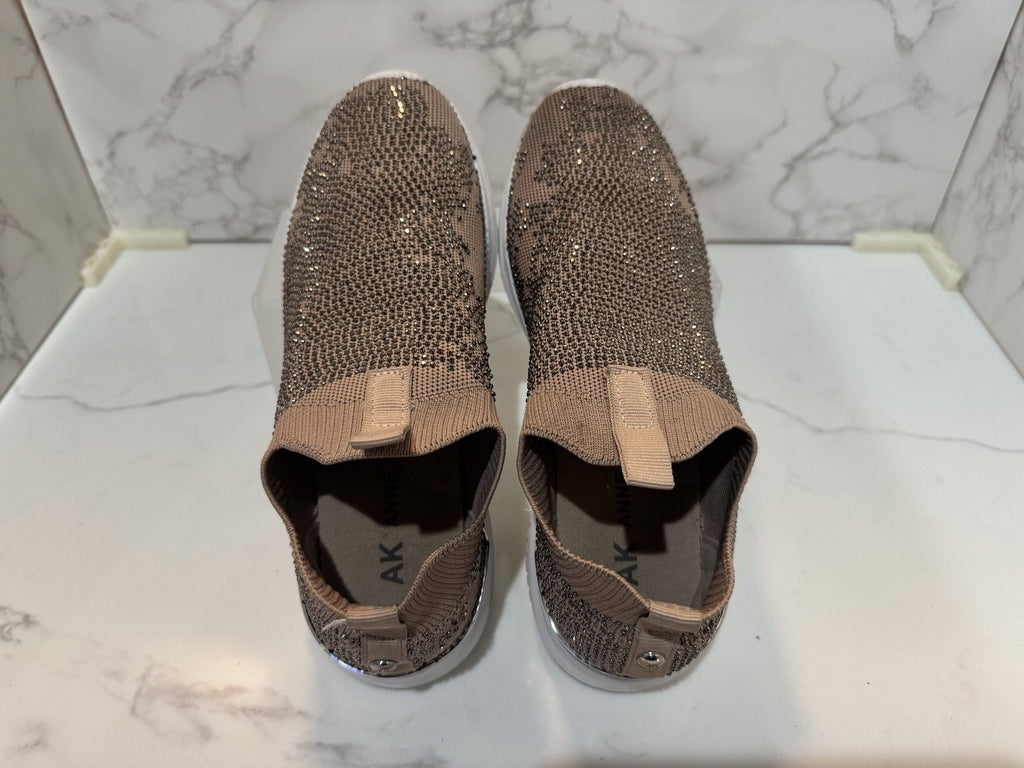 Women's Anne Klein Flex Rose Gold Sparkle Shoes Slip on Size 6M,Pre-owned, READ