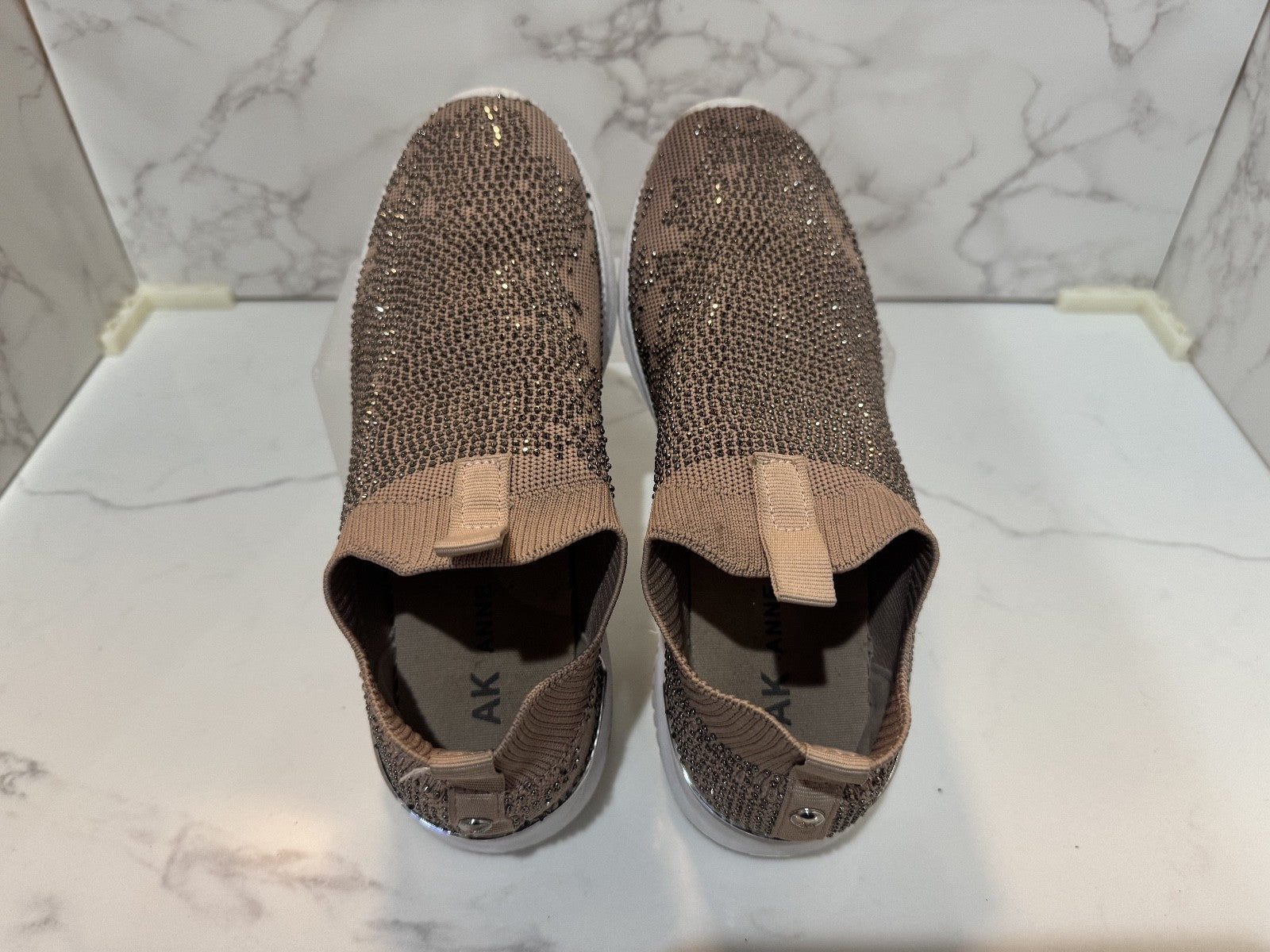 Women's Anne Klein Flex Rose Gold Sparkle Shoes Slip on Size 6M,Pre-owned, READ