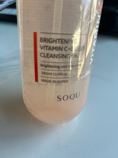 SOQU Brightening Hydrating Vitamin C + E Deep Cleansing Oil 13.18 oz Made Korea