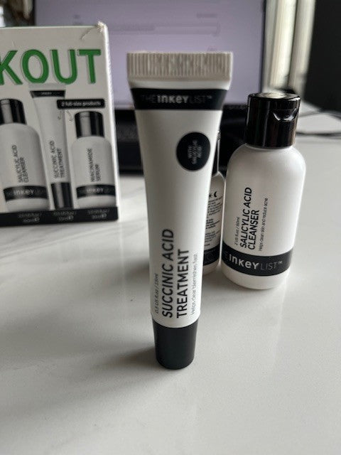 The INKEY List The Breakout 3-Pc Set Acne Skin Acid Treatment Cleanser Serum NIB