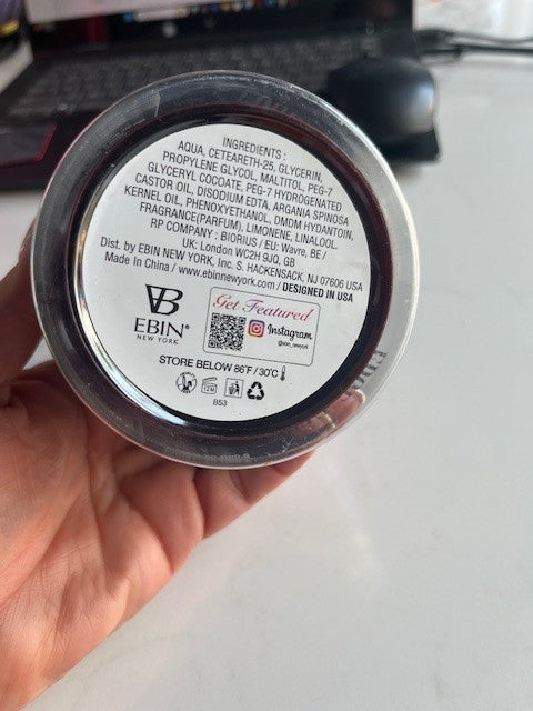 EBIN 24 Hour Edge Tamer - Extreme Firm Hold Gel , Argan Oil, Large 6.09oz SEALED