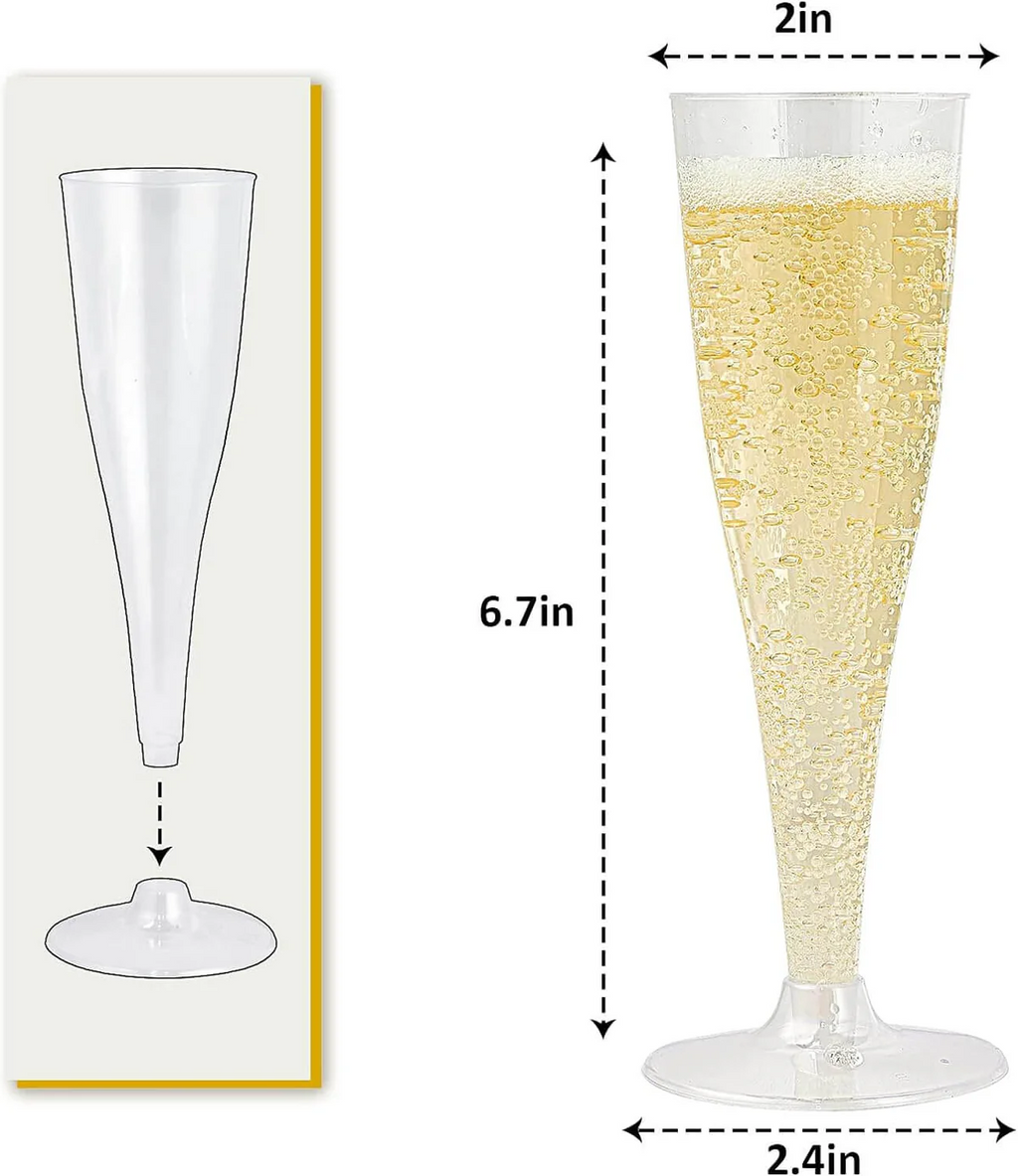 Jolly Chef 4.5oz Champagne Flutes 50-Count 2-Piece, Celebrations, New Year, New