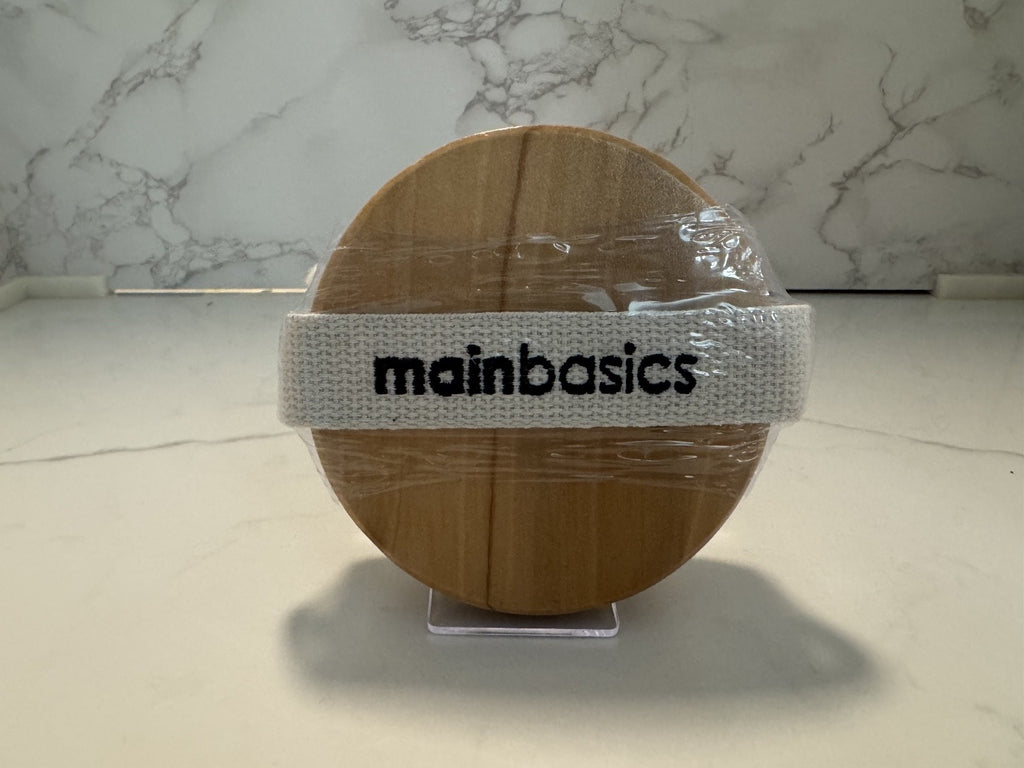 MainBasics Dry Skin Body Brush, Wood Handle, Soft Massage Bristles, Cellulite