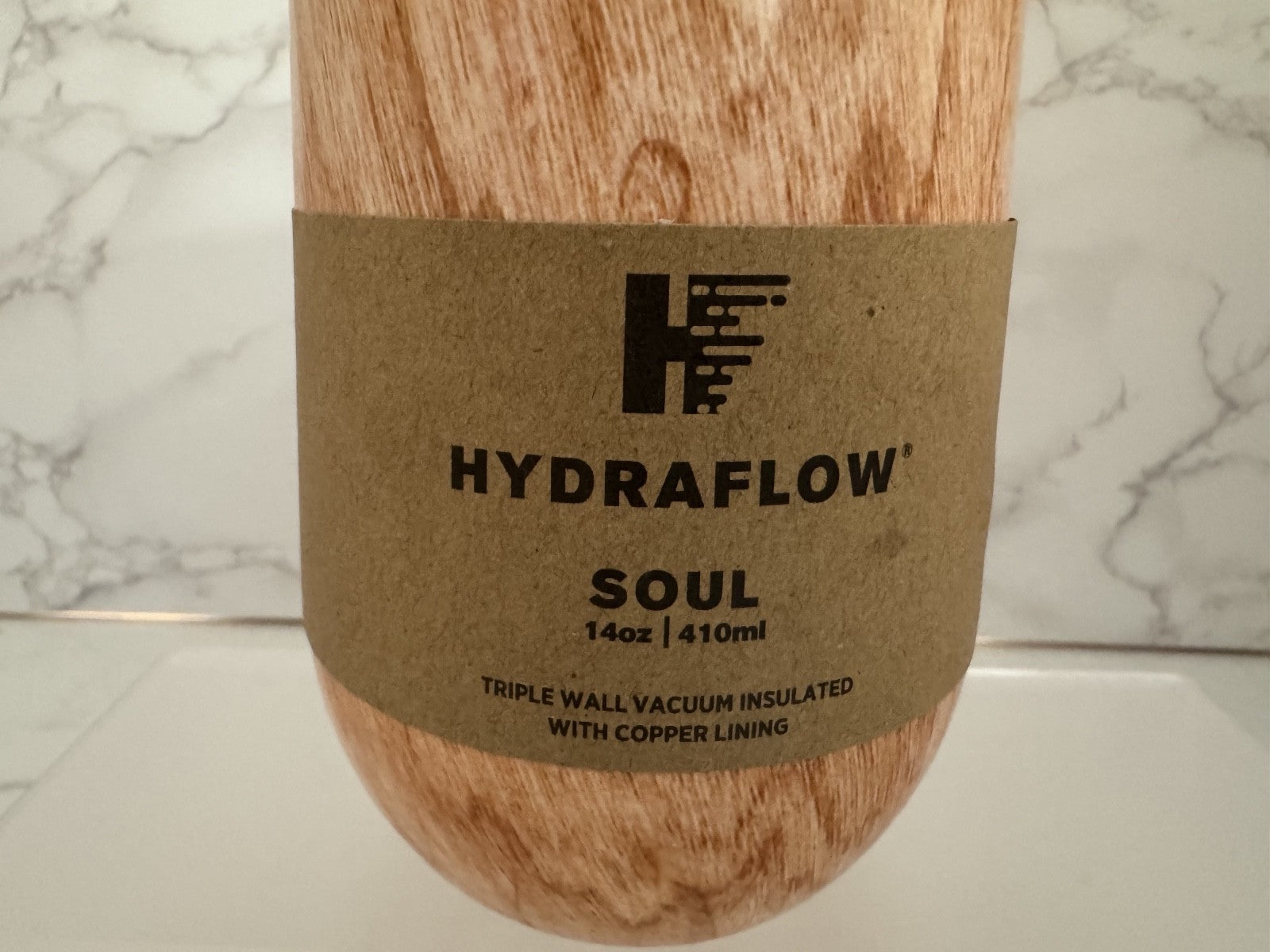 Hydraflow Soul 14 oz Wood Grain Insulated Soul Tumbler 12 Hour Hot and Cold, NEW