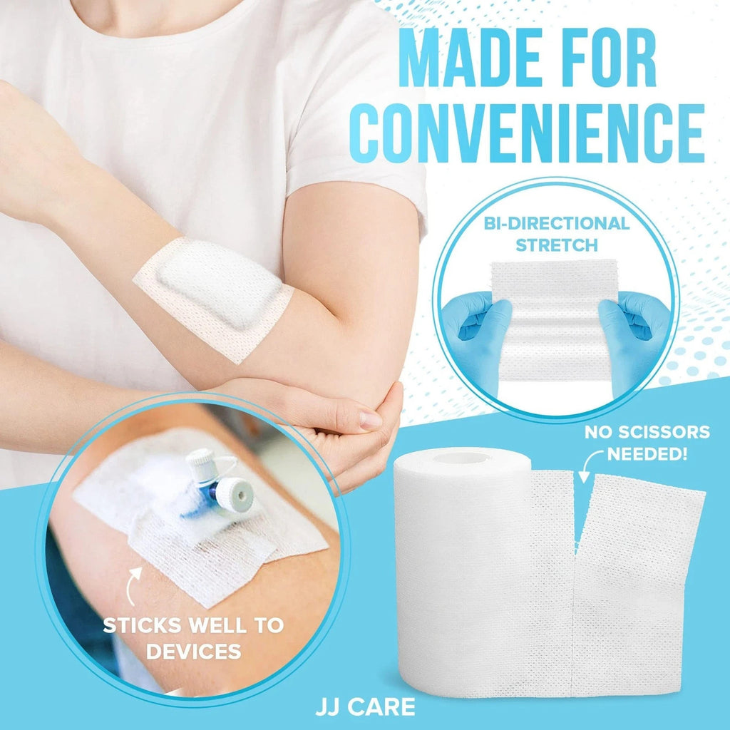 3 pk.- JJ CARE Soft Surgical Tape 4 x 10 Yards Soft Cloth Medical Latex Free NEW