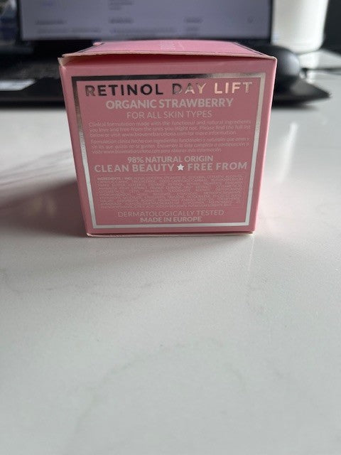 Biovene Retinol DAY Lift Tightening Cream, Organic Strawberry, 1.69 Fl Oz NIB