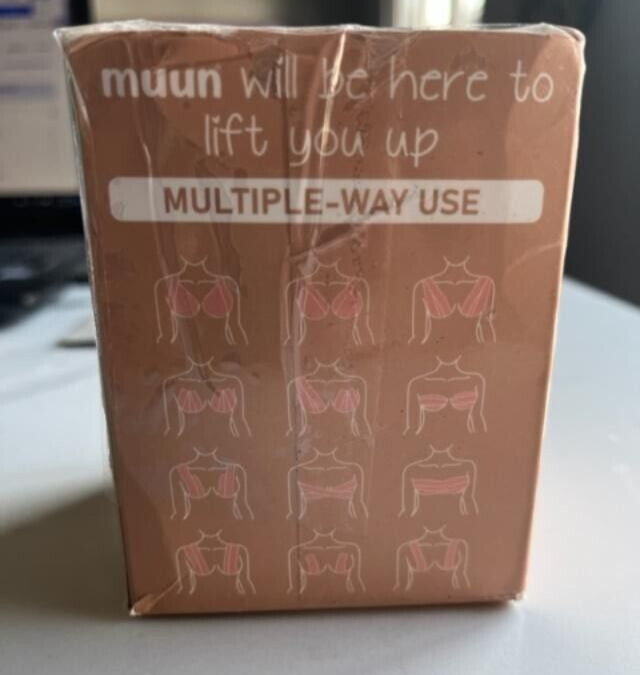 MUUN Breast Lift Tape + Covers 3 inch X 16.5 feet 50% Wider, NIB