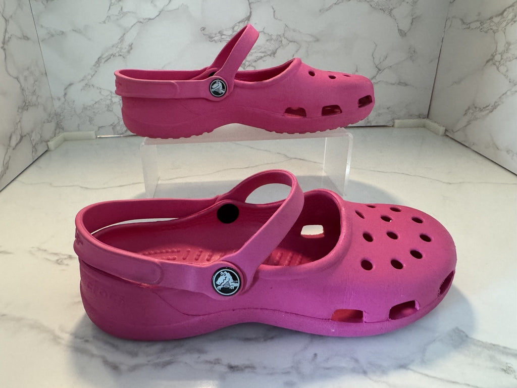 Crocs Shayna Clogs Womens 7 Pink Slip On Mary Jane Comfort Shoes Lightweight