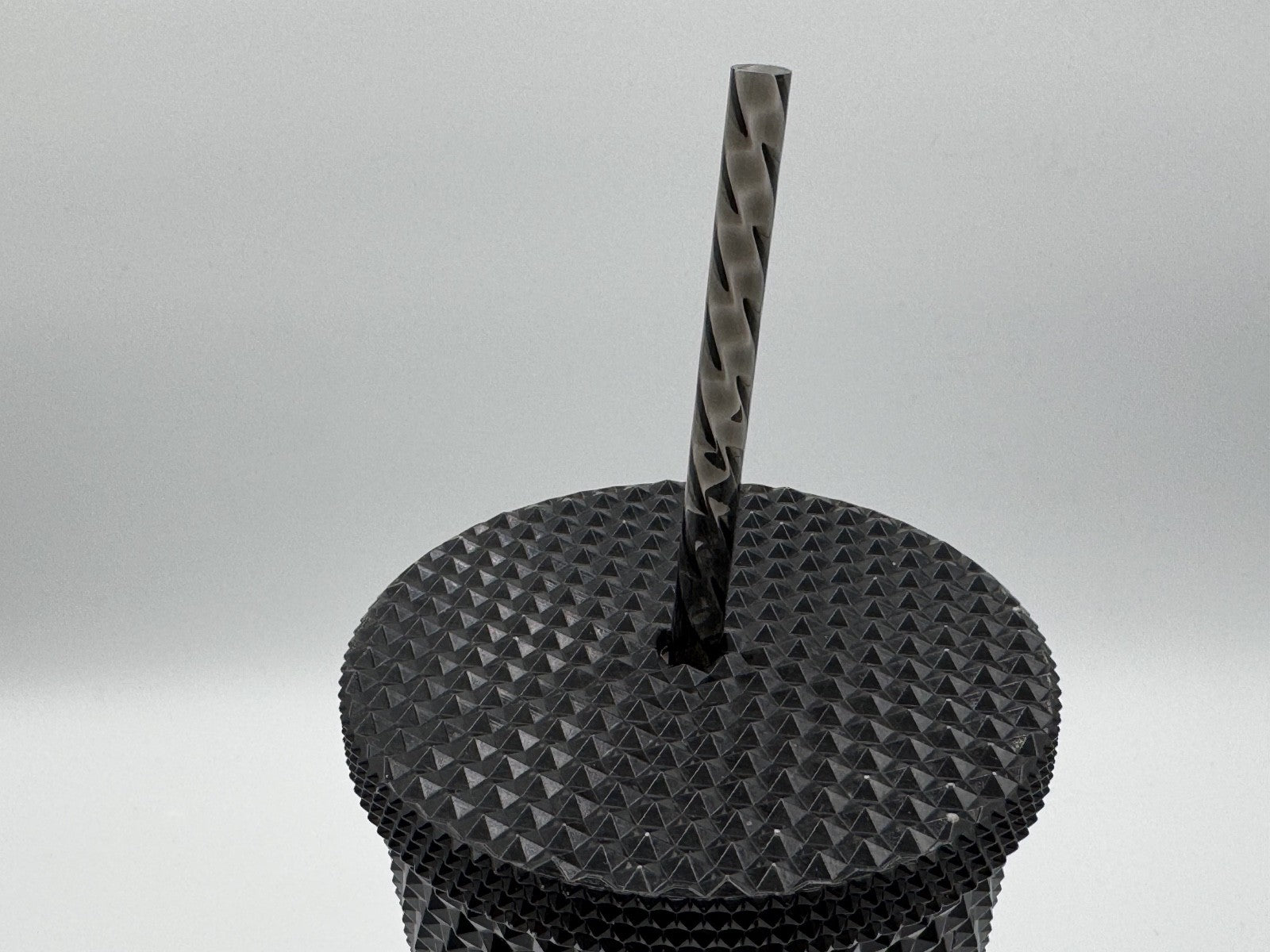 Diamond Studded 24 Ounce Drink Tumbler Black w/ New Straw Double Wall, pre-owned