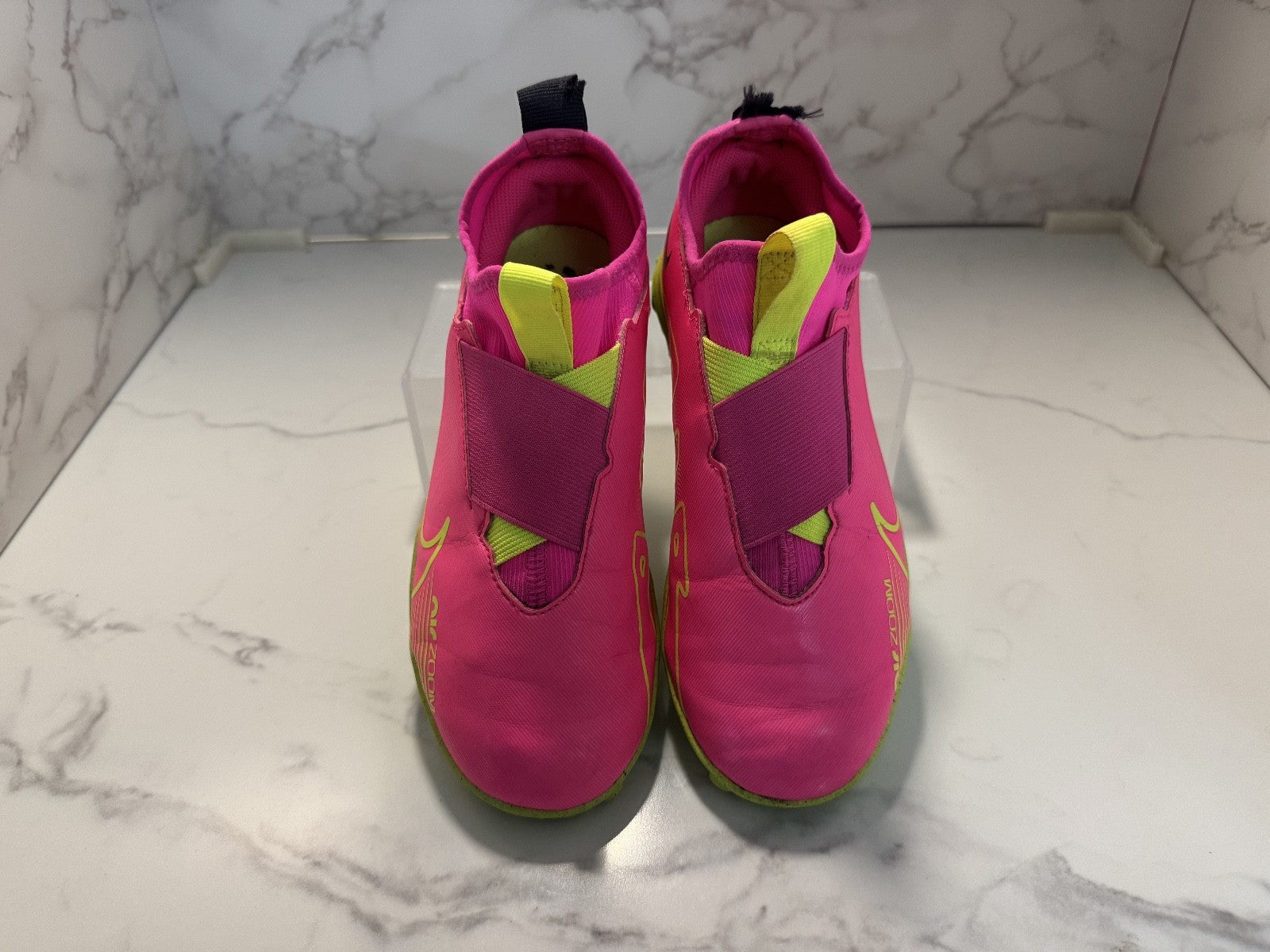 Nike Shoes Zoom Mercurial Vapor 15 Academy TF Low, Neon Pink & Yellow, Size 3Y