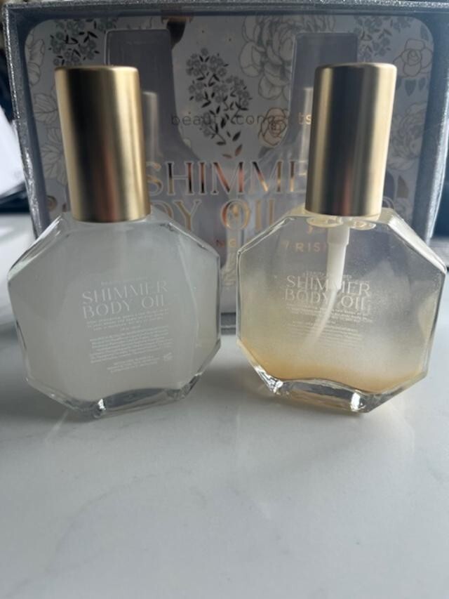 Beauty Concepts Shimmer Body Oil Moisturizing & Nourishing 2 Pcs Set Glow NIB