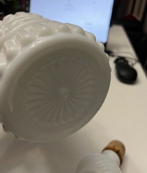 Vintage 1969 Jim Beam Kentucky Derby  Whisky Empty Milk Glass Decanter