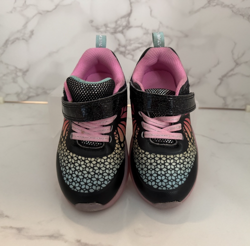 Athletic Works Toddler Girl Butterfly Light Up Sneakers Size 9, Working Lights.