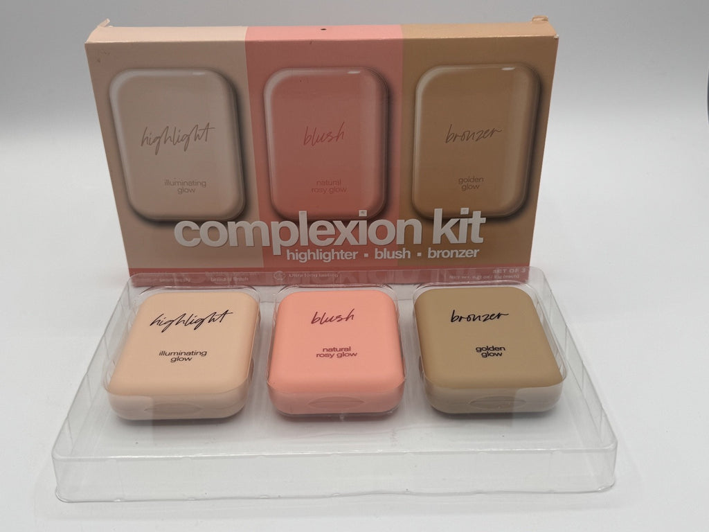 3 Pcs• Complexion Kit Highlighter, Blush, Bronzer, Contour Powder Makeup Cubes