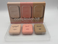 3 Pcs• Complexion Kit Highlighter, Blush, Bronzer, Contour Powder Makeup Cubes