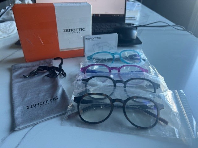 New ZENOTTIC Anti Blue Light +1.50 Eye-wear Fashion Glasses (Set of 4) NIB New
