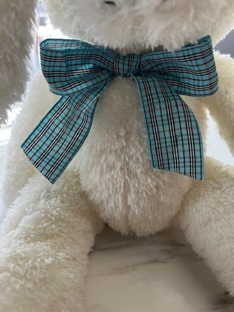 White Bunny Rabbit Plush Floppy Ears w/ bow tie, Stuffed Animal Toy PRE-OWNED