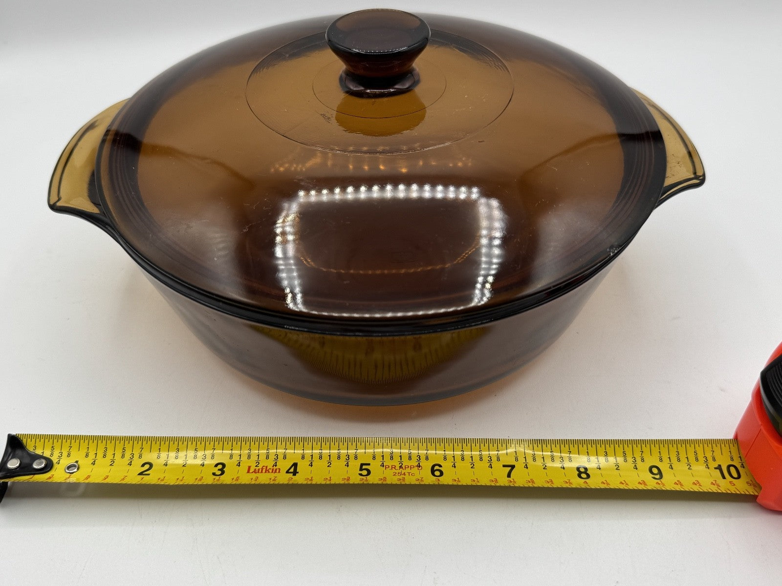 Anchor Hocking Harvest Amber Glass Brown Round Casserole w/Lid, 1.5 QT. Pre-own