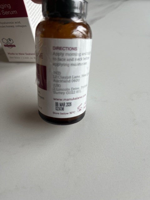 Anti-Aging Manuka Honey Face Serum with Collagen HyaluronicAcid&Manuka 1.01ozNIB