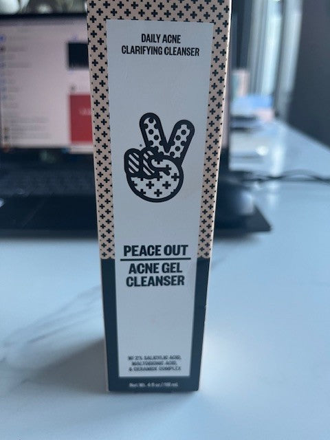 PEACE OUT ACNE GEL CLEANSER NEW DAILY ACNE CLARIFYING 4 oz 09/25 NIB SEALED