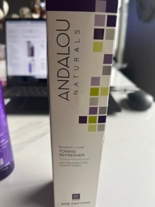 Andalou 99% Natural Age Defying Facial Toning Refresher Spray Blossom &Leaf 6oz