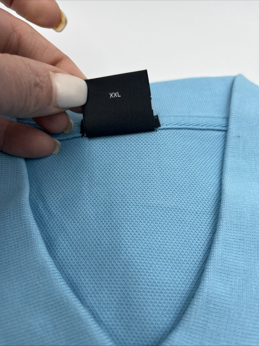 Authentic Hugo Boss Polo Shirt Slim Fit Light Blue / Blue Logo / Size XXL, NWT
