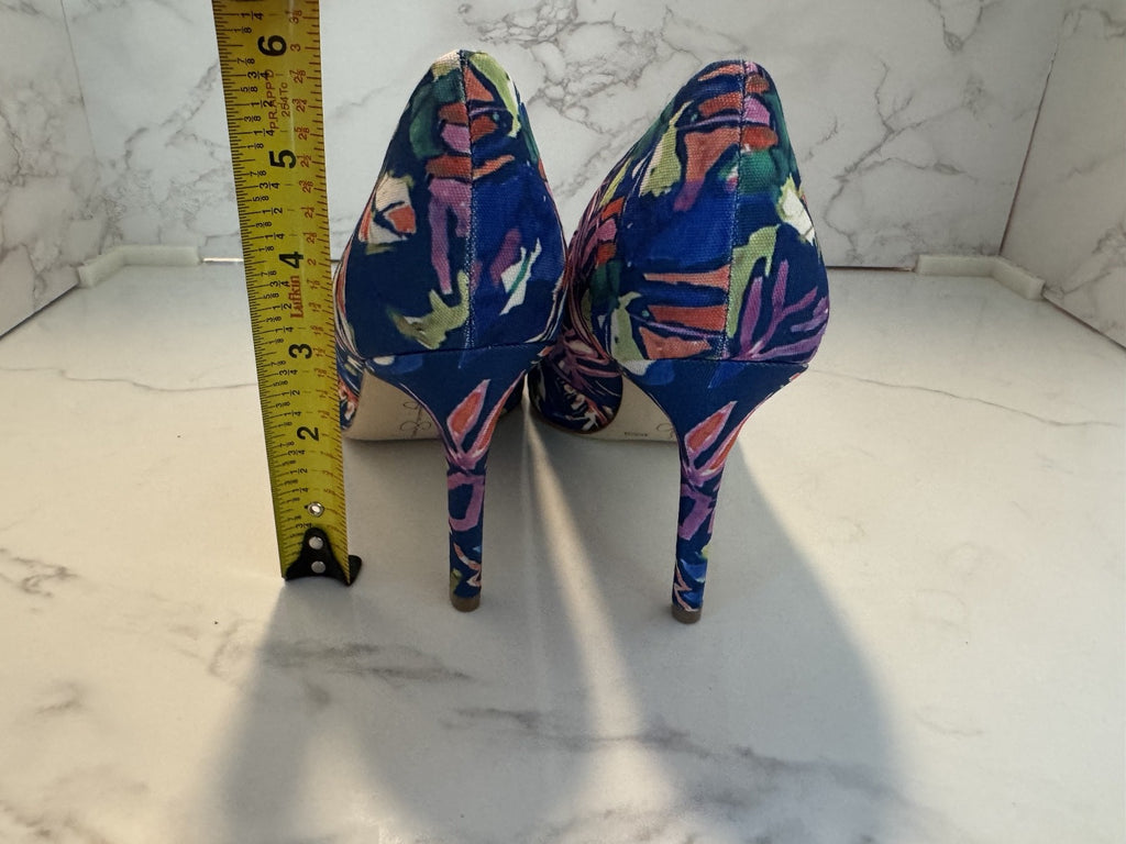 Jessica Simpson Size 8 1/2M Womens Levin Floral Point Toe Slip On Stiletto Pumps