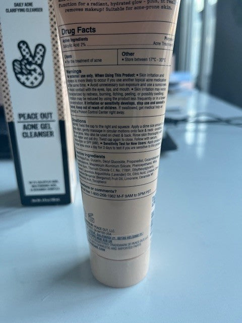 PEACE OUT ACNE GEL CLEANSER NEW DAILY ACNE CLARIFYING 4 oz 09/25 NIB SEALED