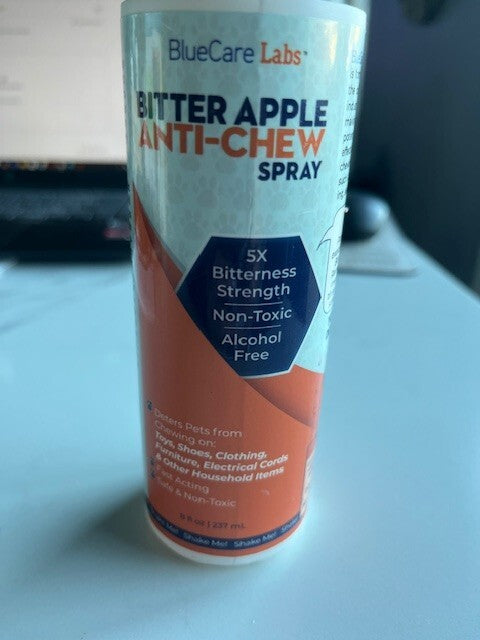 BlueCare Labs Anti-Chew Bitter Apple Chew Deterrent Spray-8 oz- Exp 08/2025