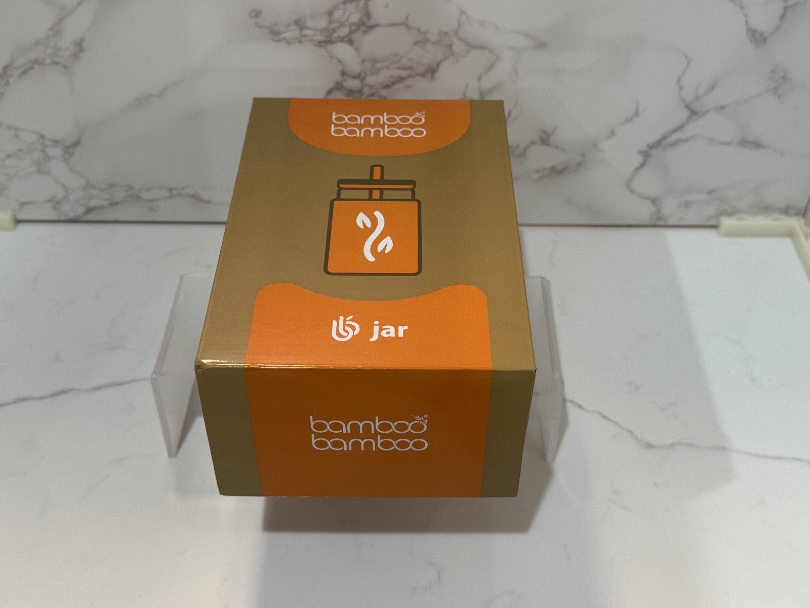 Bamboo Bamboo Children Toddler Jar w/Silicone Straw and Sleeve Orange Unisex NIB
