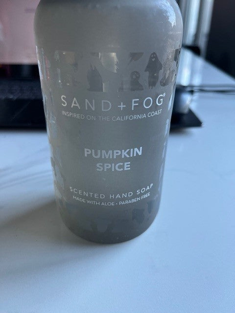 Sand + Fog Pumpkin Spice Scented Hand Soap FALL SCENT, Aloe & ParabenFree SEALED