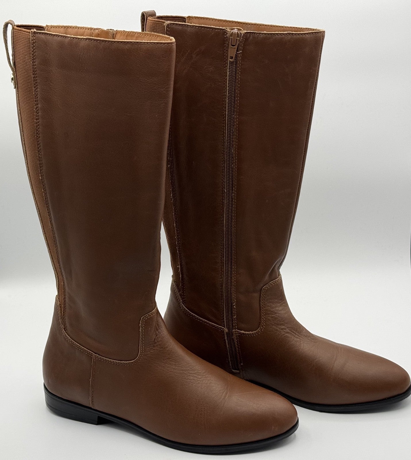 Women’s Aldo Brown Tall Leather Boots w/Zipper, Calf High Boots, NWOT Size 9