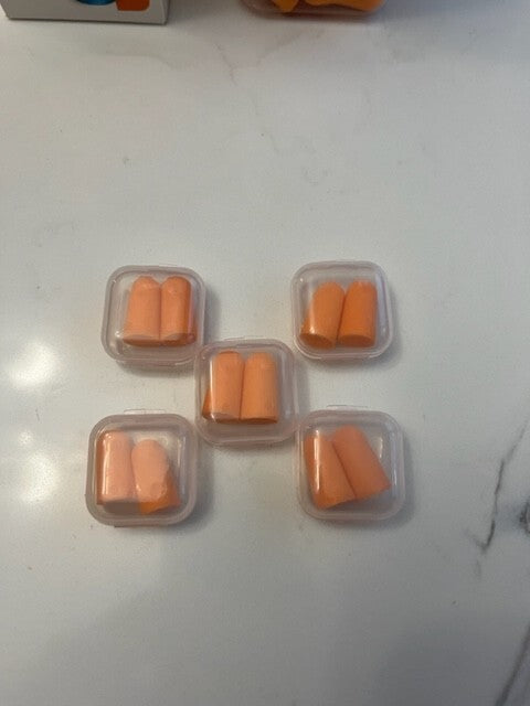 Dison Ear Plugs Orange 60 pairs w/5 cases, Soft  Anti Noise Hearing Protection