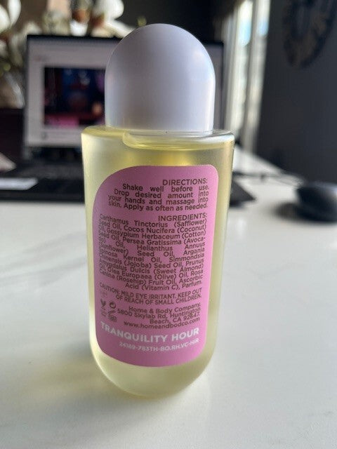 Tranquility Hour w/ Rosehip Oil & Vit C Radiance Body Oil, Hibiscus Rose 8 oz