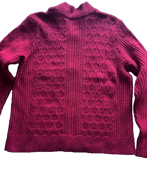 Charter Club Size L Front Zip up Cable Knit Sweater Pre-owned, Excellent Conditi