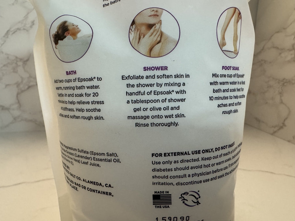 Epsoak Natural Collection Sleep Formula Lavender Epsom Salts, 3 LBS (48 oz) NEW